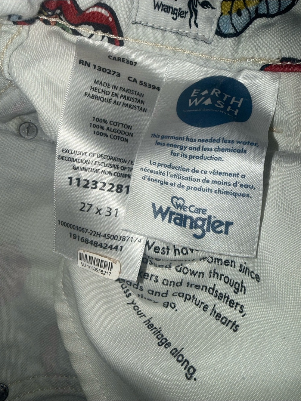 Wrangler High Rise Barrel 652 Women's 27x31 Denim Jeans Read My Lips Earth Wash - Picture 6 of 8